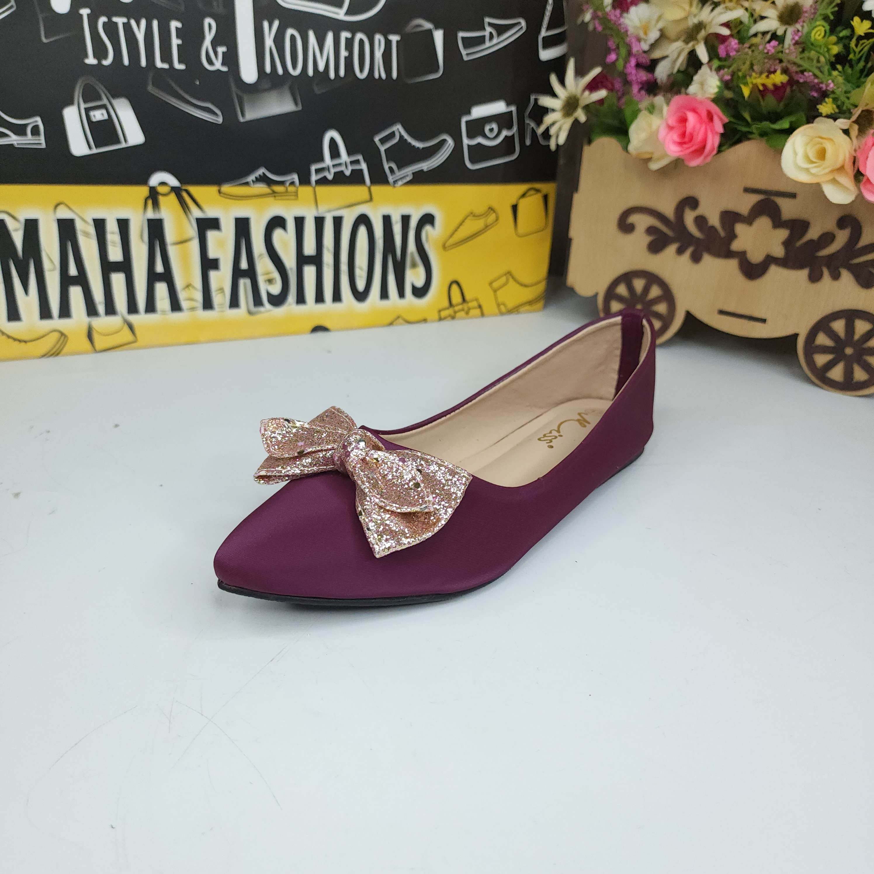 Maroon Bow Pumps - Maha fashions -  Women Footwear