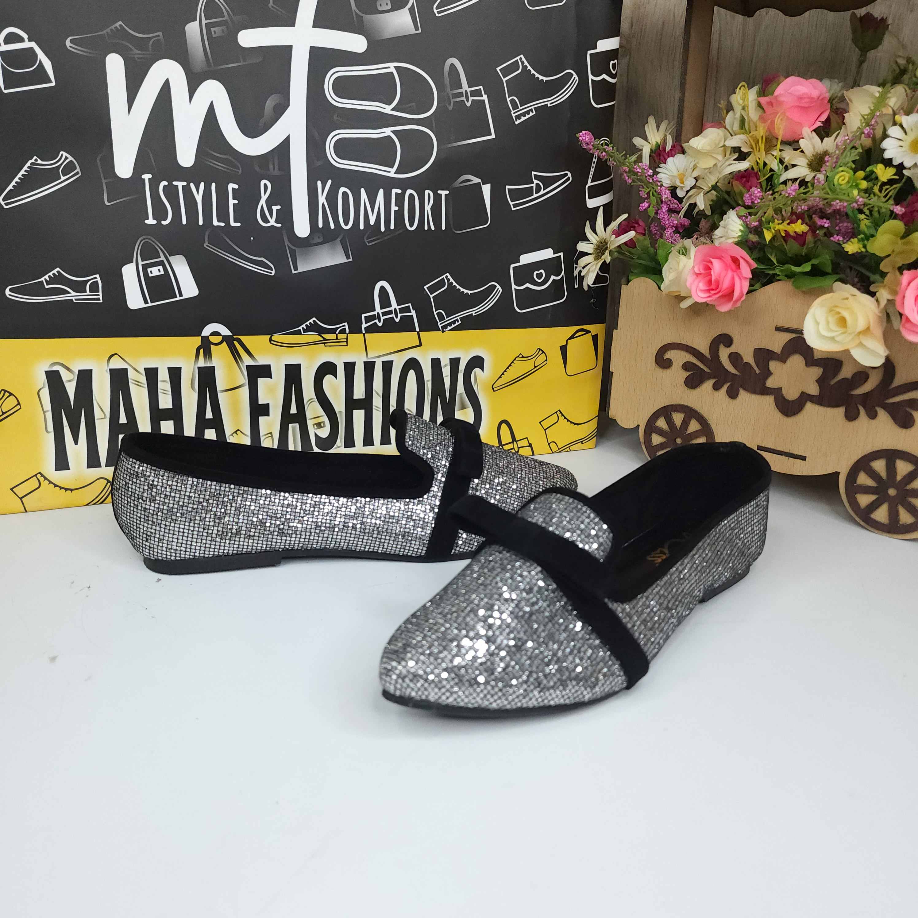 Silver Glitter Pumps - Maha fashions -  Women Footwear