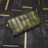 Green Gold Stripe Wallet - Maha fashions -  Handbags & Wallets
