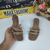 Pink Studs Slippers - Maha fashions -  Women Footwear
