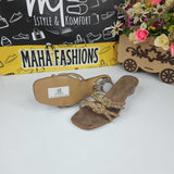 Brown Studs Slippers - Maha fashions -  Women Footwear