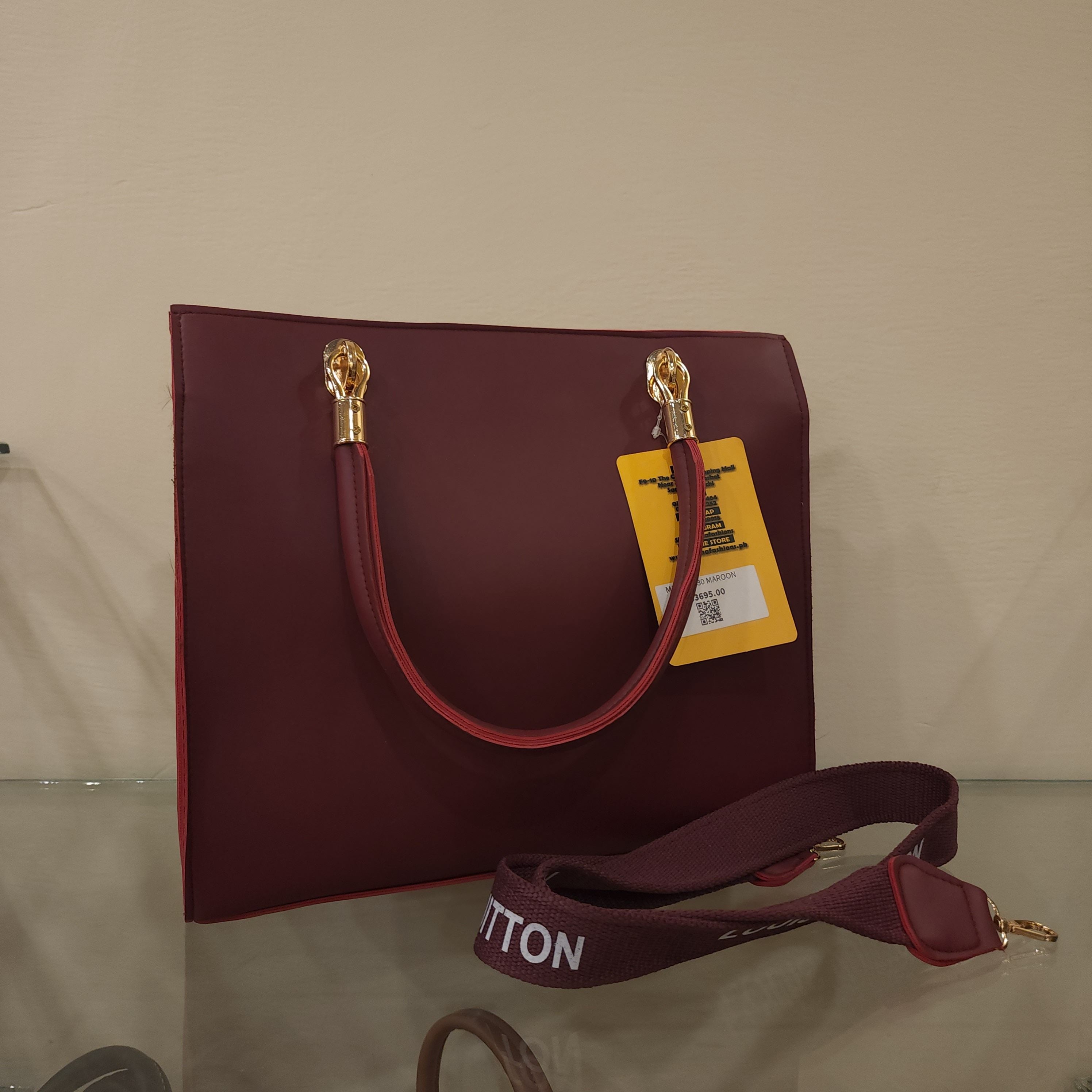 Maroon Classy Handbag - Maha fashions -  Handbags & Wallets