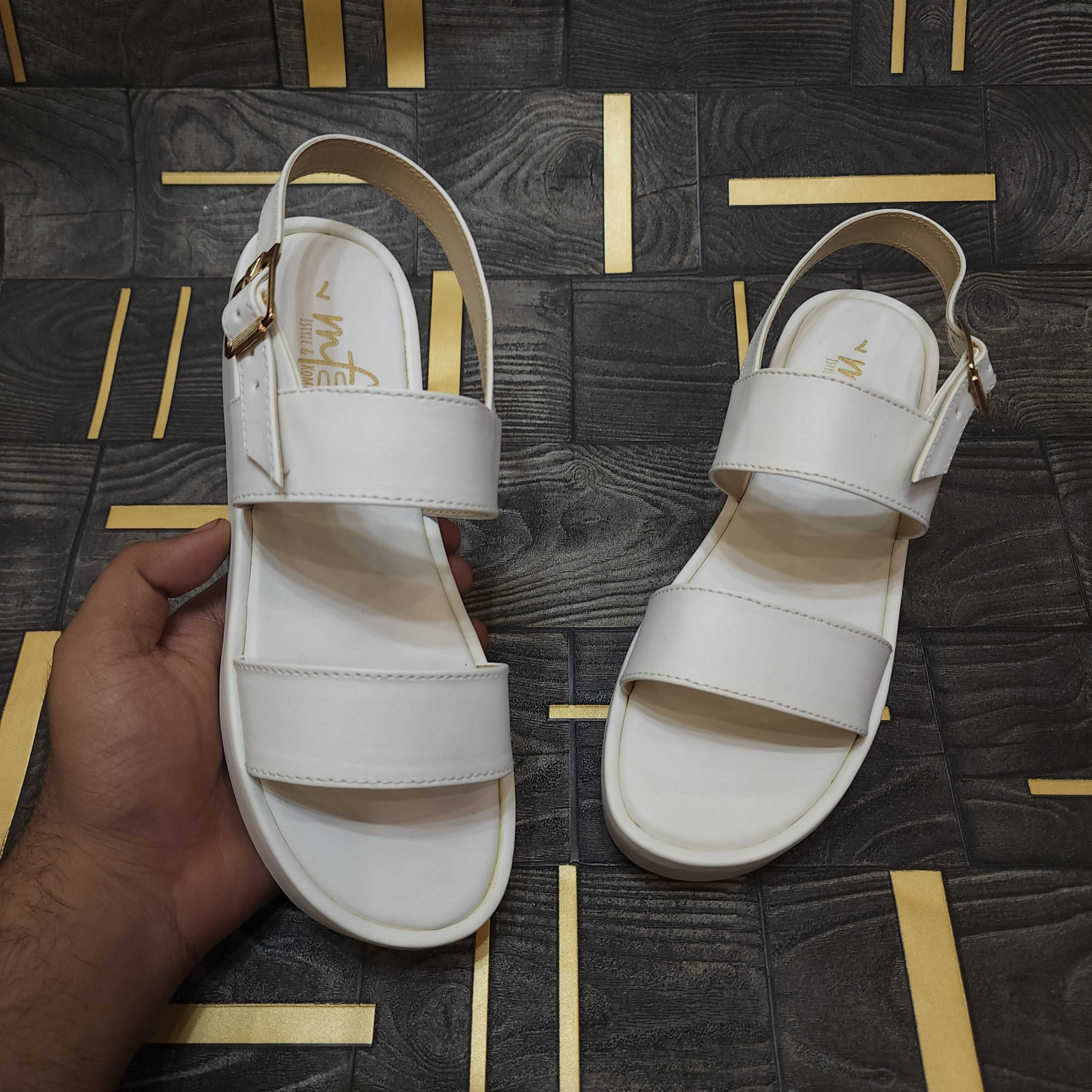 White chunks Sandals - Maha fashions -  Women Footwear