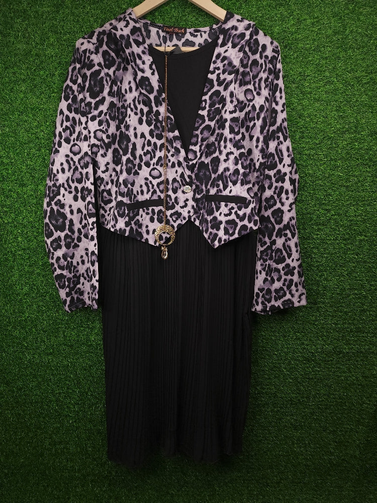 Black Coat Style Medi - Maha fashions -  women clothing