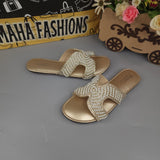 Golden Pearl Slippers - Maha fashions -  Women Footwear