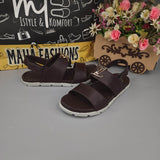 Brown Sandals with Golden Buckle - Maha fashions -  Men Footwear