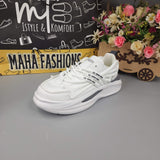 White Men's Trendy Lace-up  Chunky Sneakers