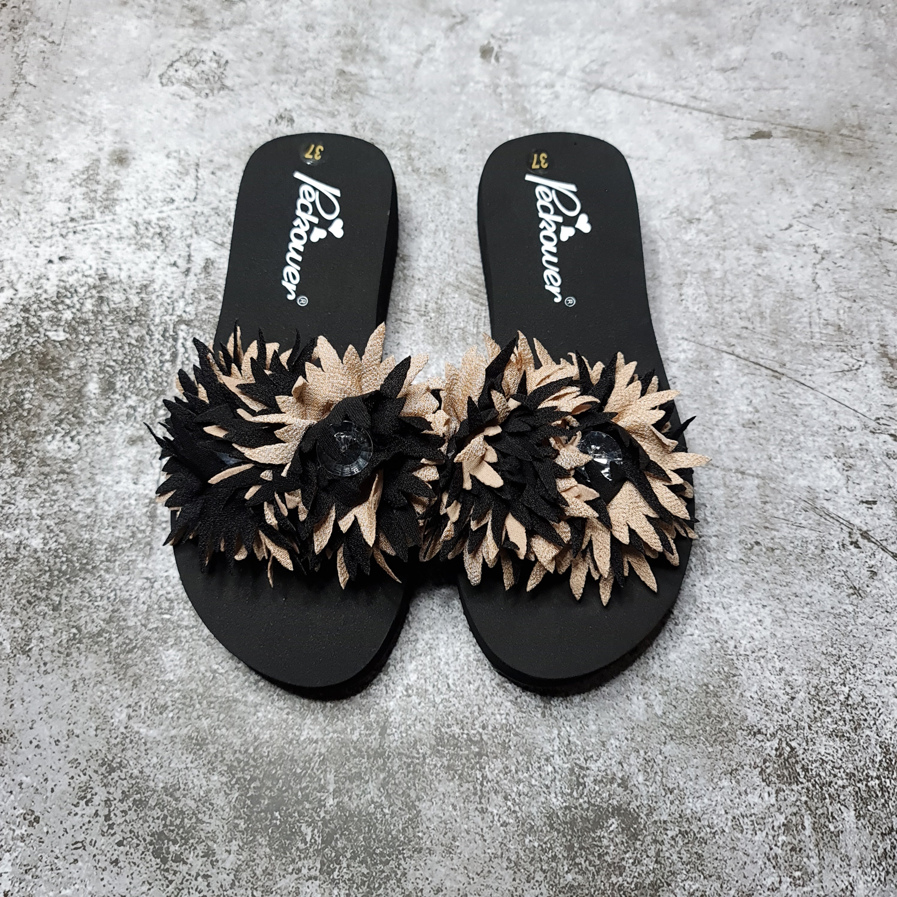 Floral Slippers in Wedge - Maha fashions -  Women's Footwear