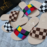 Checks Pattern Colorful Flats - Maha fashions -  Women's Footwear