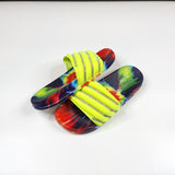 Colorful Embellished Slides - Maha fashions -  Slides