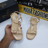 Patent Sandals in Flat - Maha fashions -  Women Footwear