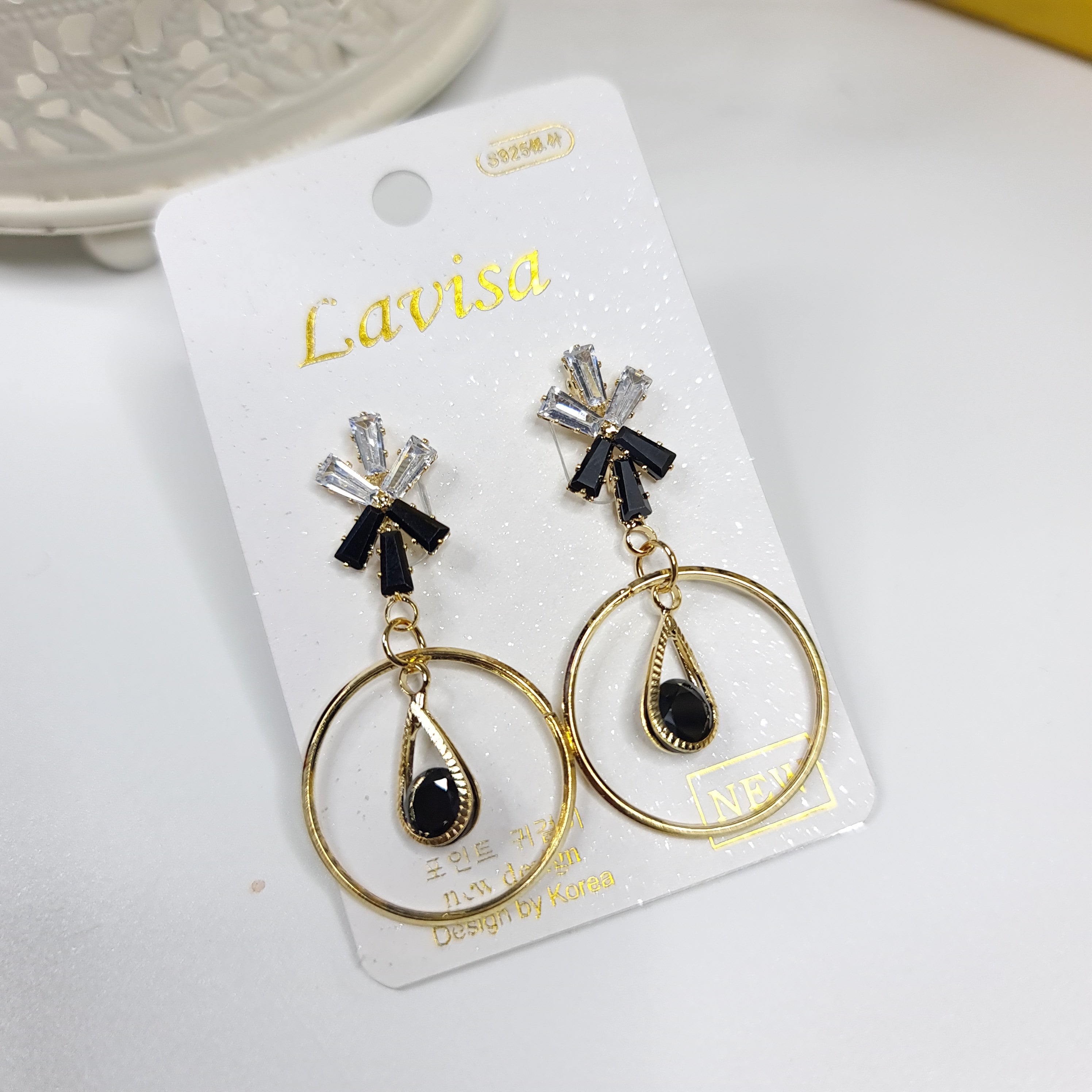 Black & Golden Studs Earrings - Maha fashions -  Earrings