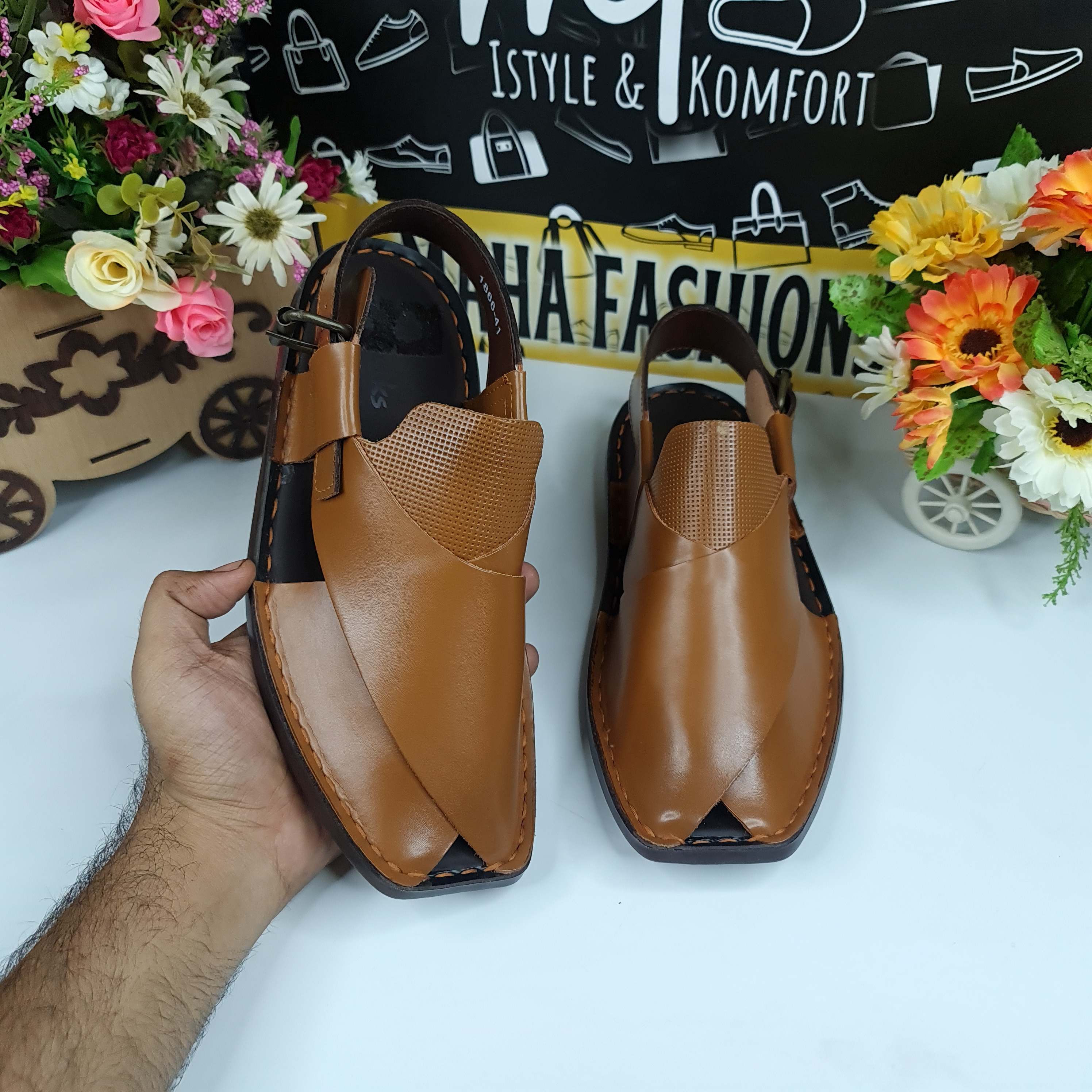 Mustard Casual Peshawri Sandals - Maha fashions -  Men Footwear