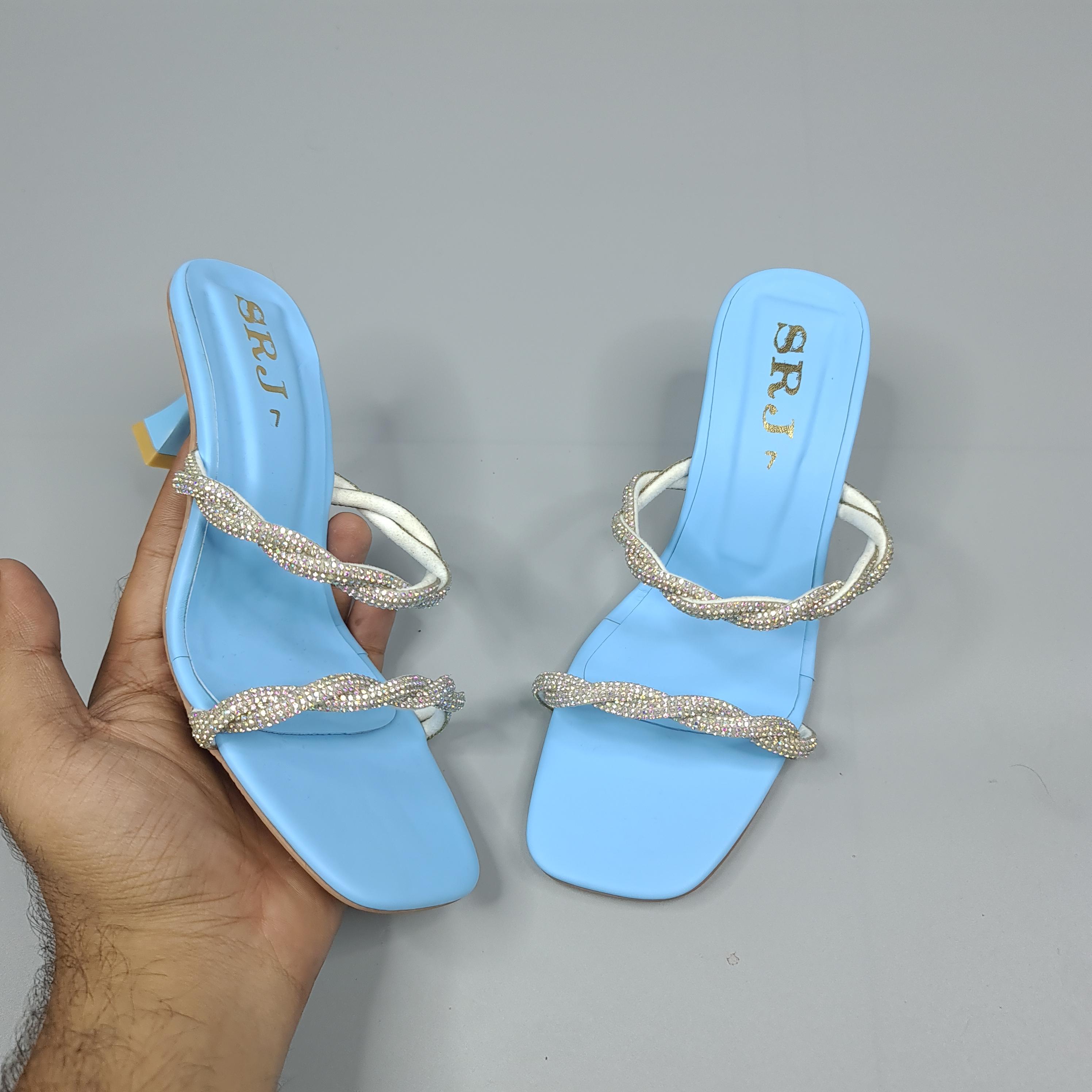 Blue Studs Heel - Maha fashions -  