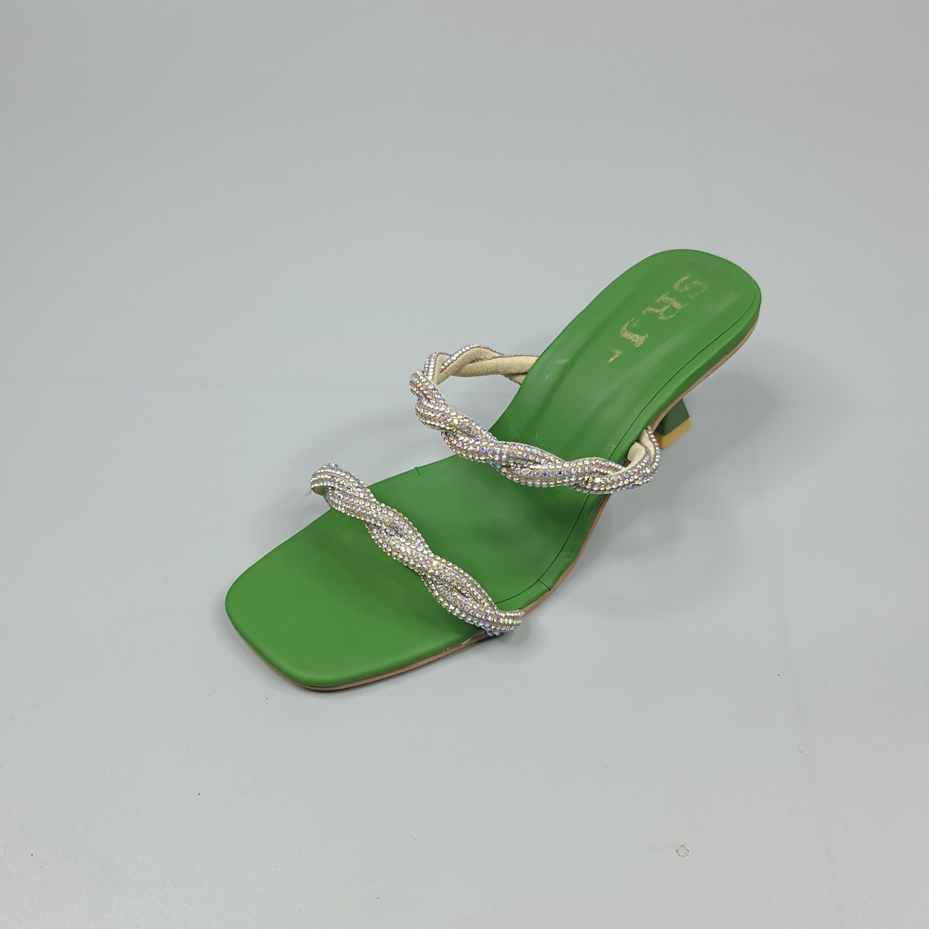Green Studs Heel - Maha fashions -  