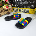 Black Multi Puzzle Slides - Maha fashions -  