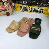 Buckle Flat Slippers