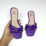 Purple Chain Slippers - Maha fashions -  