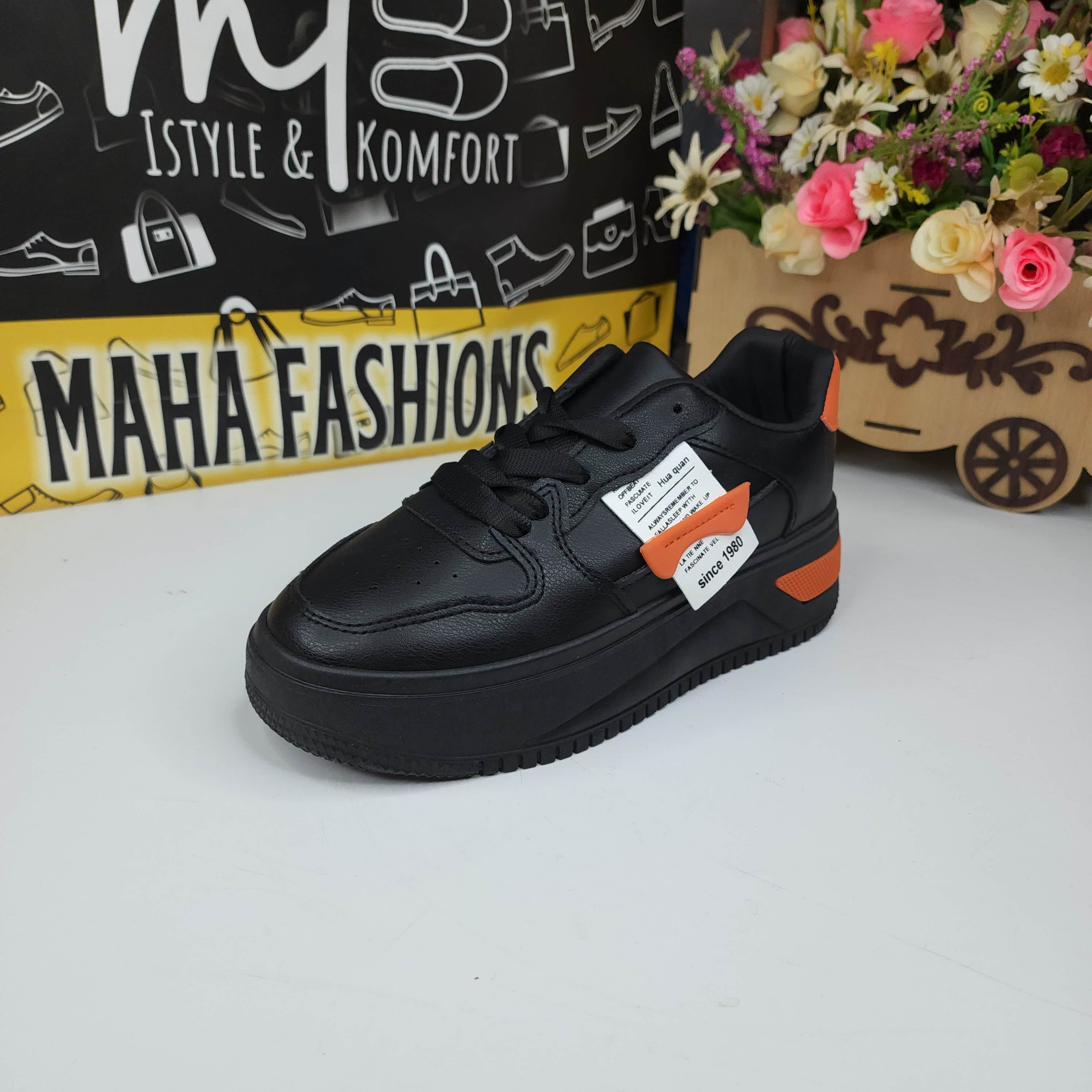 Black High Sole Sneakers - Maha fashions -  