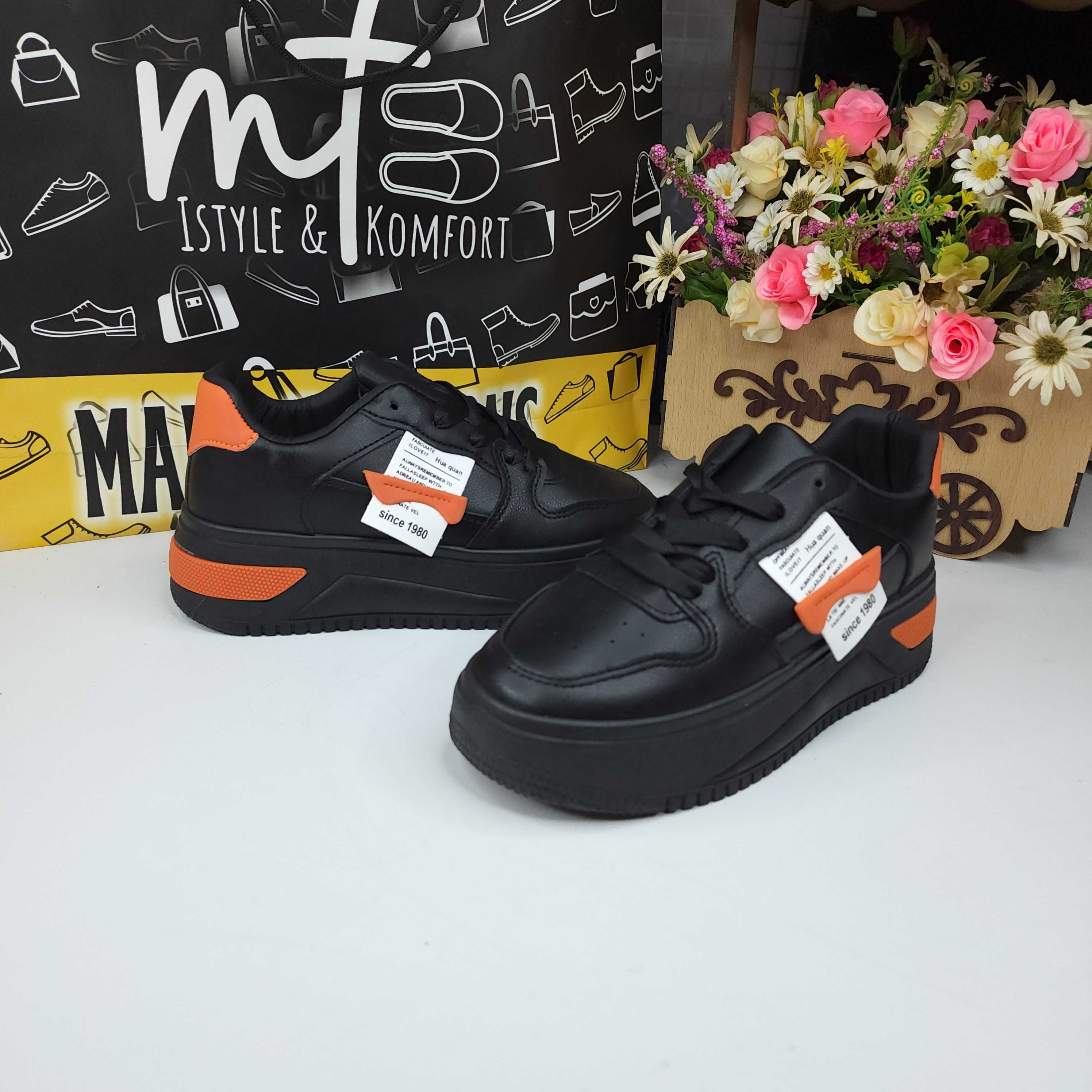 Black High Sole Sneakers - Maha fashions -  