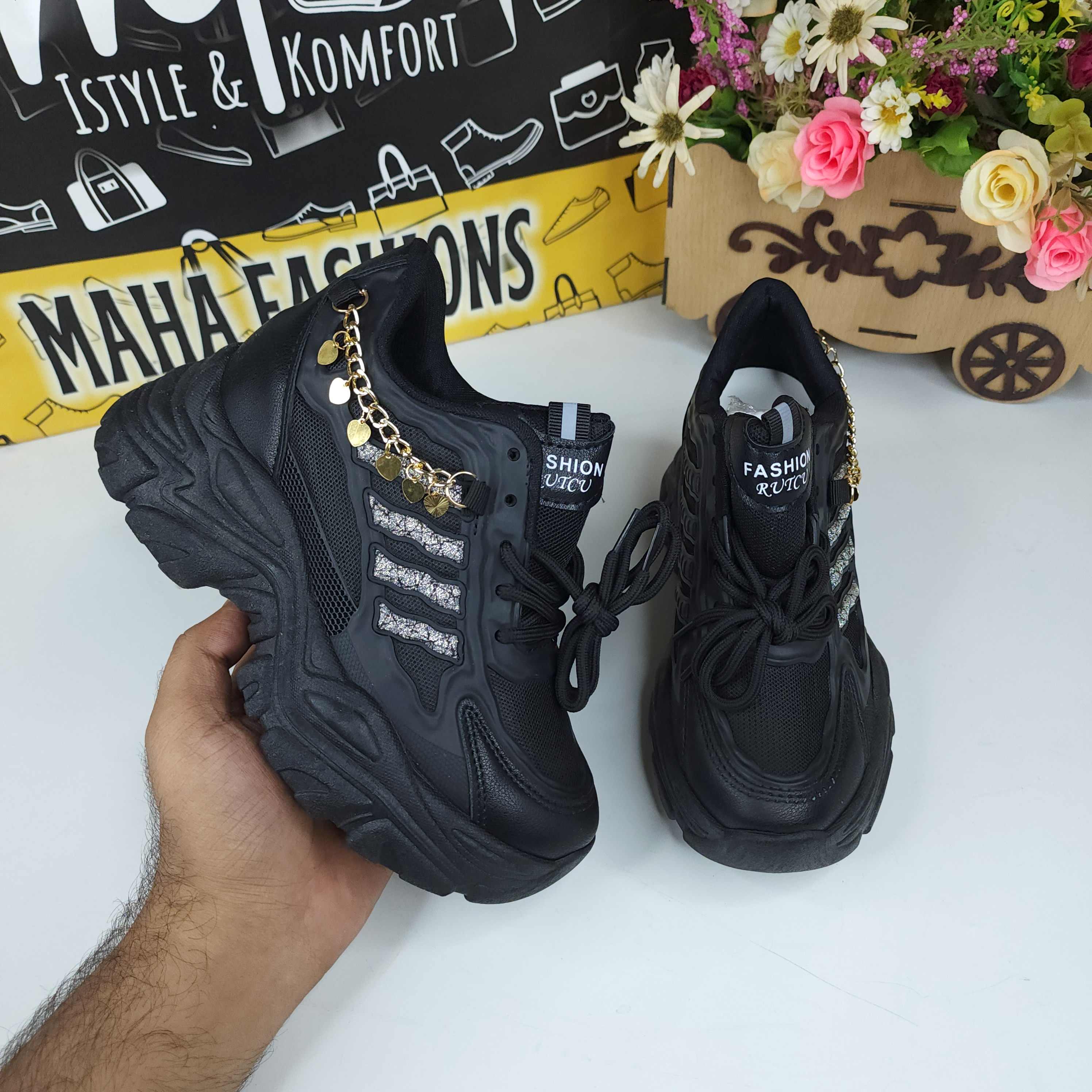Black Chunk Shoes - Maha fashions -  