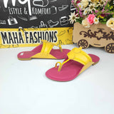 Yellow Pink Twin Color Kolapuri - Maha fashions -  
