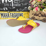 Yellow Pink Twin Color Kolapuri - Maha fashions -  