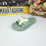 Green Floral Slides - Maha fashions -  