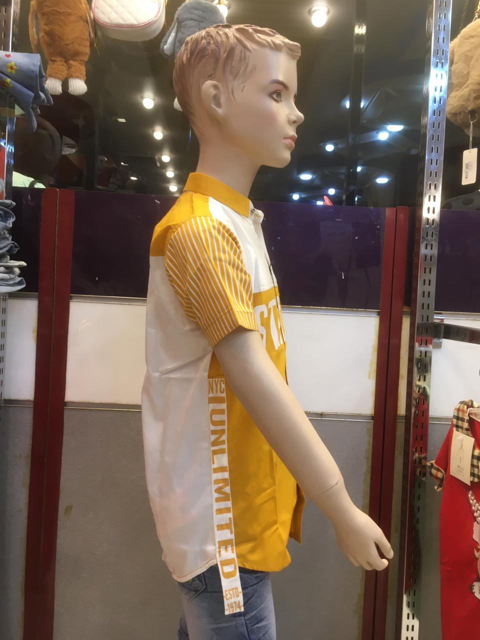 Yellow & Pink Kids Casual Shirts - Maha fashions -  