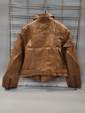 Brown Leather Slim Fit Jacket - Maha fashions -  